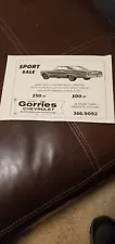 1965 CHEVY IMPALA SPORT SALE/GORRIES CHEVROLET AD