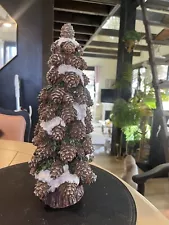 14 Inch Pine Cone Tree W/snow