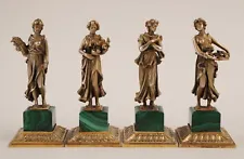 Set of 4 Miniature EREDI MAZETTI DI PANDINI Gilt 800 Silver 4 Seasons Sculptures