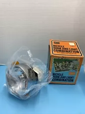 1970 NOS Bicycle Chrome Headlight & Horn W/ Orig. BOX SEARS L936