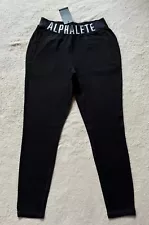 ALPHALETE Womens Activewear Black Pull On Jogger Pants Leggings Size Medium NWT