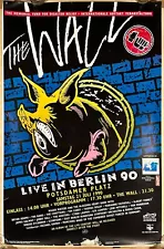 Vintage Pink Floyd The Wall Live In Berlin 90 Concert Poster Waters Bryan Adams