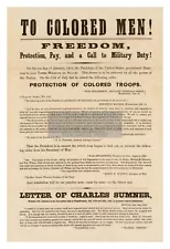 CIVIL WAR RECRUITMENT FLYER FOR FREED AFRICAN AMERICAN SLAVES 4X6 PHOTO