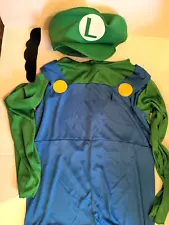 Super Mario Bros Luigi Plumber Halloween Costume Kids Small