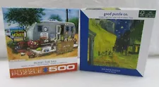 2 ~ 500pc Puzzles: "Honey For Sale" 19"x13" & Van Gogh Terrace At Night 20"x20"