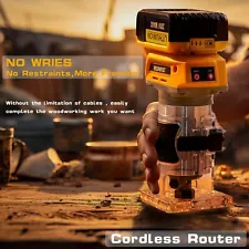 Cordless Palm Router for DEWALT 20V MAX Battery, Woodworking Trimmer/ NO Battery