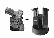 Fobus retention holster + double magazine pouch for walther ppq h&k p30, p30 sk