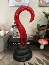 Vintage CAN YOU IMAGINE Red Sculptured Touch Sensitive Plasma Glass Art Lamp 18"