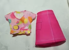 BARBIE FASHIONISTA LIFE IN THE CITY PINK SKIRT FRUIT SHIRT CLOTHING FOR DOLL