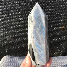 1.47LB Natural elongated stone column obelisk crystal column wand point healing