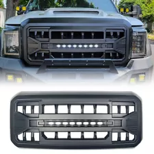 Front Armor Bumper Grille w/LED Off-Road Light For 11-16 Ford F250 Super Duty