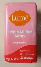 Peony Rose LUME Triple Milled 5oz. Bar Soap for Face & Body. 5oz/142g. NEW