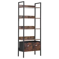 5 Tier Bookshelf Bookcase Display Stand Organizer for Bedroom Living Room Office