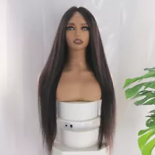 Natural Color Straight Brazilian Hair Wigs 30" Glueless Lace Front Wigs