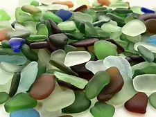 Genuine Surf Tumbled Sea/Beach Glass~Sold In Pieces of 25~Mixed Colors, Small/XS