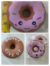 Lot of 300 Squishy Toy Donuts "DONUT GIVE UP"