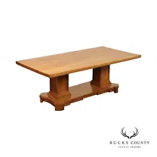 Custom Crafted Large Rustic Walnut Double Pedestal Dining Table