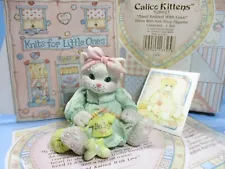 Calico Kittens Hand Knitted With Love For Baby Shop House SET 626023 Enesco Box