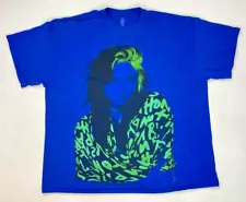 Billie Eilish Graphic T-shirt Men XXL Blue Short Sleeve Music