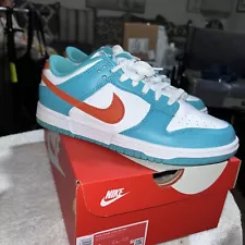 Size 8- Nike Dunk Low Miami Dolphins EUC With Box