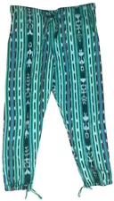 Colors Guatemalan Jogger Pants Drawstring Pockets Boho Multicolor Hippie Woven L