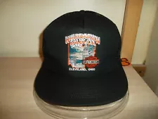 HARLEY DAVIDSON SALES CO BASEBALL HAT-SNAPBACK/BLACK-MESH/CLEVELAND, OH/1993 NOS