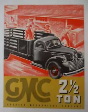 1941 GMC 2 1/2 Ton Truck Sales Brochure, Specs Sheet for Series 9660 9670 9680