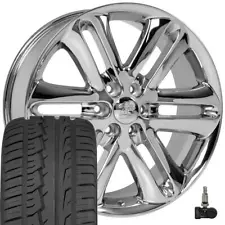 22 inch Chrome 3918 Wheels 285/45r22 Tires & TPMS Set Fits Ford Trucks F150