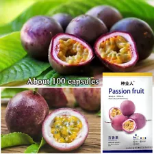 100+Purple Passion fruit Seeds(Passiflora edulis)Vine passion flower seeds USA