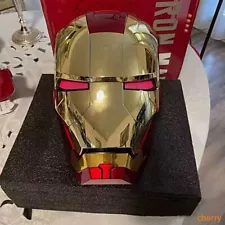 IN US-NEW Iron Man Gold Helmet MK5 1:1 Wearable Mask Voice-control Cosplay Gifts