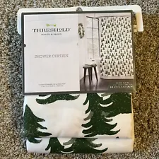 Threshold Christmas Pine Trees Fabric Shower Curtain 72” x 72” Quality & Design