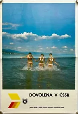 Original Vintage Poster TRAVEL -SUMMER -CEDOK -HOLIDAY IN CZECHOSLOVAKIA - 1970s