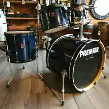 Used Premier 4pc Drum Set Dark Blue w/Black Hardware - Fair-DCP