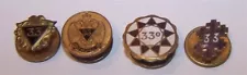 4 Different Vintage Masonic 33rd Degree Lapel Pins Enamel