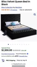 black upholstered bed frame