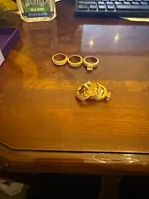 wedding ring sets his and hers gold 14k real