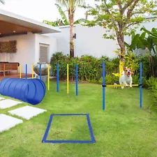 Backyard Dog Agility Training Kit Obstacle Course Equipment Jumps Tunnel