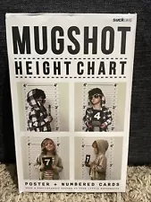 Mug Shot Height Chart Poster and Numbered Cards Double-Sided Poster New