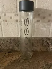 Voss Sparkling Glass Water Bottle 800 ml EMPTY Black Cap