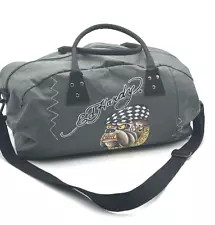 Ed Hardy Dog Love Kills Slowly Canvas Duffle Bag *Good Quality*