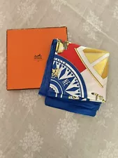 Authentic HERMES Paris 100% Silk SCARF Sextants 35"