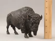 Antique Signed Meiji Period Japanese Sculpture of American Western Bronze Bison