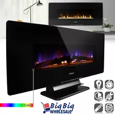 1400W 42" Wall Mount/Free Standing Electric Fireplace Heater 7Color LED +Remote