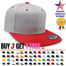 Snapback Hat Solid Baseball Cap for Men Plain Adjustable Blank Hats Lot Classic