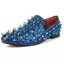 FI-7239 Blue Glitter Blue Spikes Slip on Loafer Fiesso by Aurelio Garcia