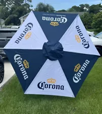 Corona Cerveza Beer Blue White Patio Deck Umbrella 7-9 ft Bar Furniture NEW