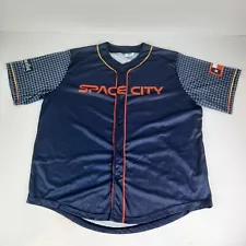 Houston Astros Jose Altuve Space City SGA Button Down Jersey Mens XL Blue Orange