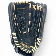 Rawlings Zero-Shock Leather Palm Basketweb Baseball Glove Black