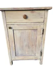 Farmhouse antique Side End Table Cabinet Wood Kitchen Primitive Rustic