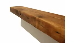 Rustic Barnwood Floating Mantel Shelf - Reclaimed Barn Wooden Beam - 3x7